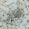 Tree Of Life Sterling Silver Small Round Earrings