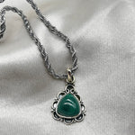 Sterling Silver Malachite Crystal Pendant