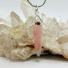 Rose Quartz Crystal Pendant with Pink Tourmaline Cabochon Pendants