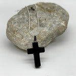 Black Agate Cross Crystal Pendant