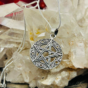 Sterling Silver Pentacle Pendant with Filigree Work