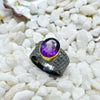 Amethyst Rhodium Plated Sterling Silver Ring Sterling Silver Rings