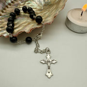 Hand Rosary with Black Bead