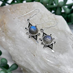 Labradorite Crystal Sterling Silver Earrings