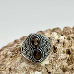 Smoky Quartz Sterling Silver Crystal Ring