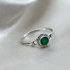Sterling Silver Green Onyx Crystal Ring
