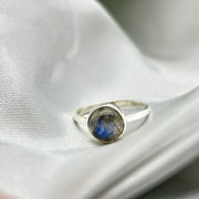 Labradorite Crystal Sterling Silver Ring
