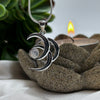 Sterling Silver Triple Crescent Moon Crystal Pendant with Moonstone Charms & Pendants