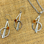 Citrine Faceted Crystal Sterling Silver Set