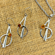 Citrine Faceted Crystal Sterling Silver Set