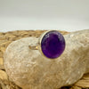 Amethyst Round Sterling Silver Crystal Ring