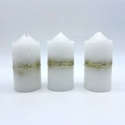 White and Gold Halo Large Altar Candles