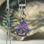 Amethyst Crystal Sterling Silver Pendant