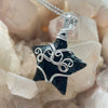Black Obsidian Star Wire Wrap Pendant