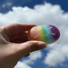 Selenite Goddess Rainbow Palm Piece Crystal