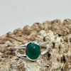 Green Onyx Oval Sterling Silver Crystal Ring