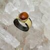 Mexican Opal Rhodium Plated Sterling Silver Crystal Ring