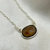 Smoky Quartz Oval Faceted Crystal Sterling Silver Necklace Necklace