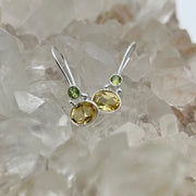 Sterling Silver Citrine And Peridot Crystal Earrings