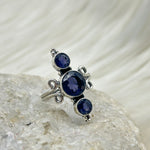 Iolite Crystal Sterling Silver Ring