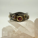 Rhodium Plated Sterling Silver Multi Crystal Ring