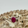 Ruby Oval Sterling Silver Crystal Ring