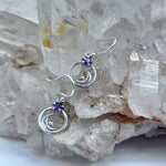 Sterling Silver Amethyst Moon And Star Earrings