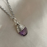 Crystal Sterling Silver Amethyst Pendant