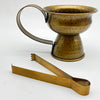 Iron Brass Resin Incense Holder With Tong