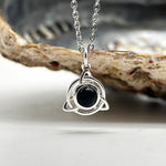 Sterling Silver Triquetra Black Onyx Crystal Pendant