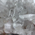 Sterling Silver Moonstone Shell Earrings