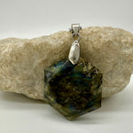 Labradorite Hexagonal Pendant - Self Healing