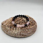 Crystal - Lava infusion bracelet : I set loving boundaries-16cm