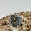 Peridot Sterling Silver Crystal Ring