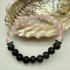 Tourmaline and Faceted Rose Quartz Bling Crystal Bracelet