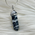 Zebra Stone Crystal Double Terminated Pendant