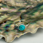 Sterling Silver Turquoise Cabochon Crystal Ring