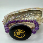 Yin Yang Amethyst Crystal Bracelet