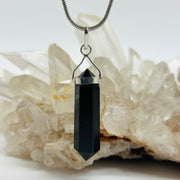 Black Onyx Double Terminated Crystal Pendant