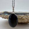 Obsidian Sterling Silver Crystal Pendant