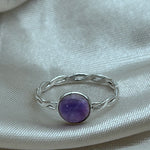 Amethyst Crystal Sterling Silver Ring