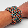Crystal Coral And Turquoise Chip Cuffed Bracelet