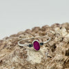Ruby Dainty Sterling Silver Crystal Ring