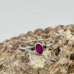 Ruby Dainty Sterling Silver Crystal Ring