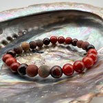 Mens Red Jasper, Red Tigers Eye, Carnelian, Matt Mapping Stone