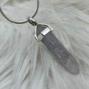 Lunar Quartz Crystal Double Terminated Pendant