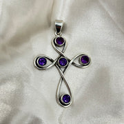 Amethyst Faceted Crystal Sterling Silver Pendant