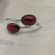 Sterling Silver Garnet Crystal Ring