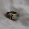 Ethiopian Opal Sterling Silver Rhodium Ring 8 Sterling Silver Rings