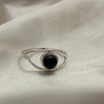 Sterling Silver Black Onyx Crystal Ring